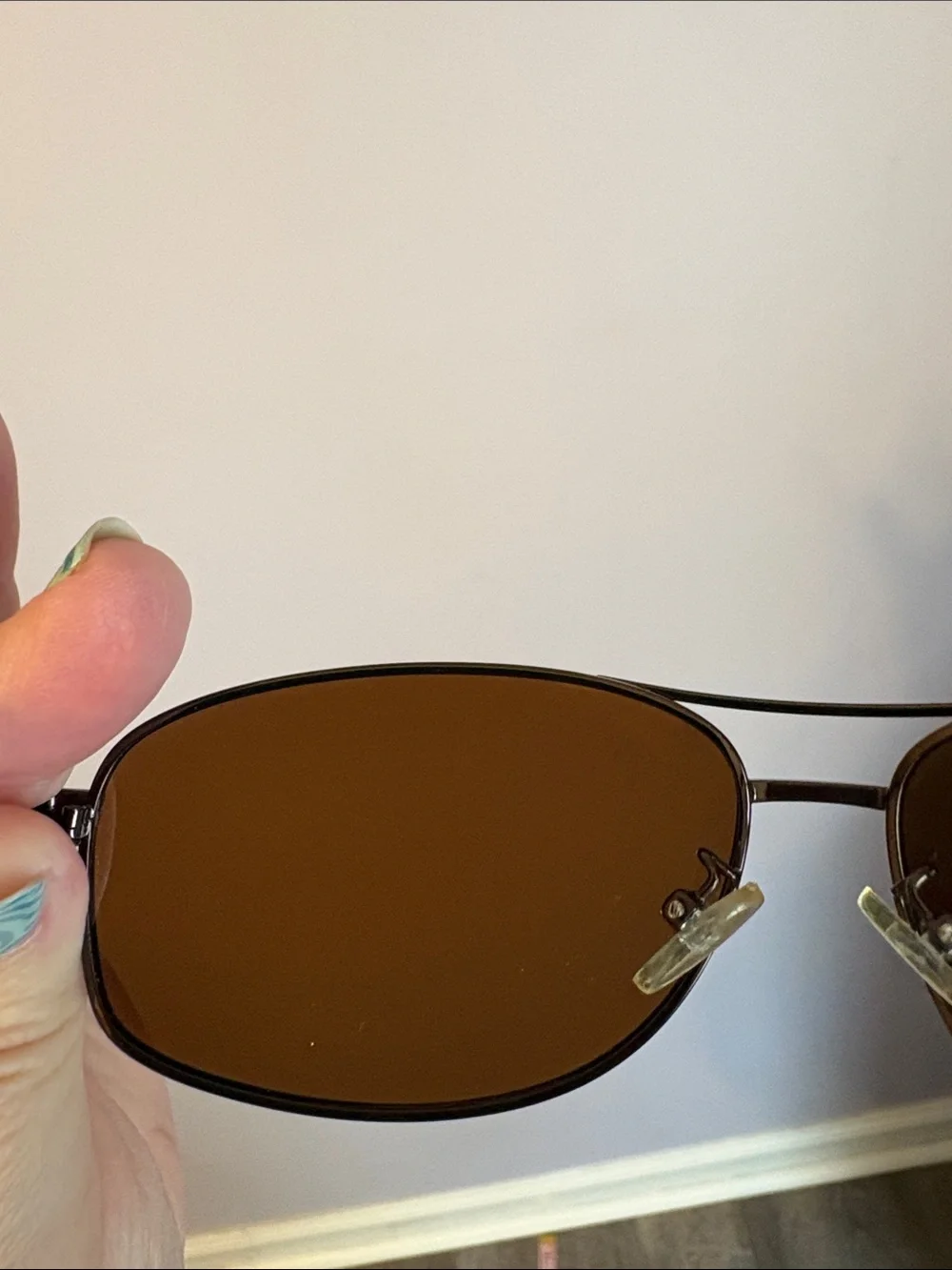 London Fog Marlow Way Brown Polarized Aviator Sunglasses